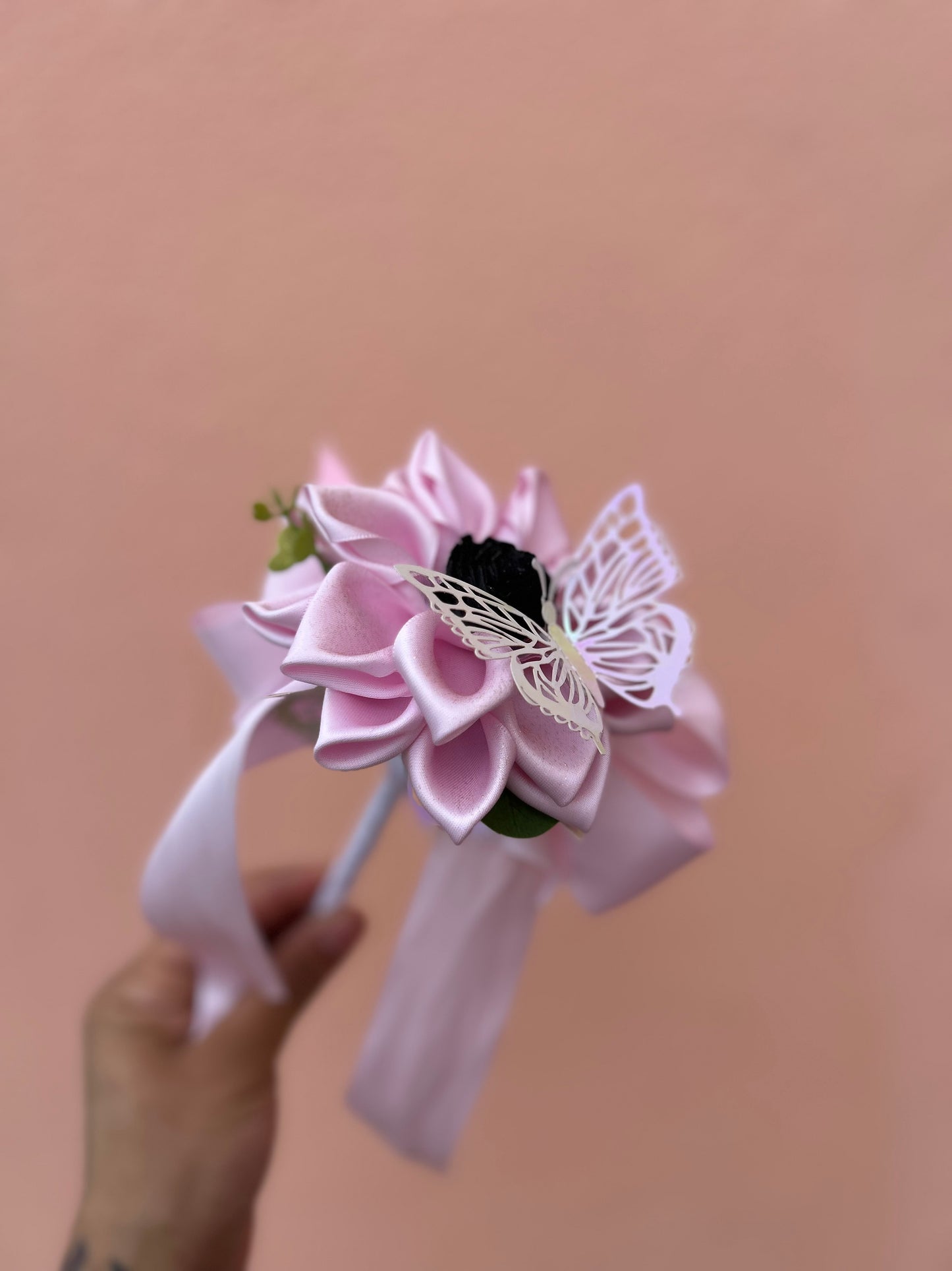 Satin Flower Fairy Wand
