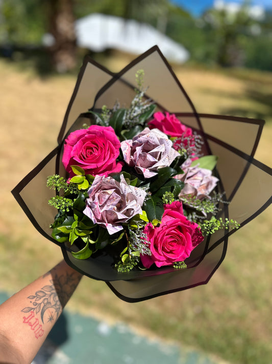 Money Rose Bouquet - Half dozen (6)