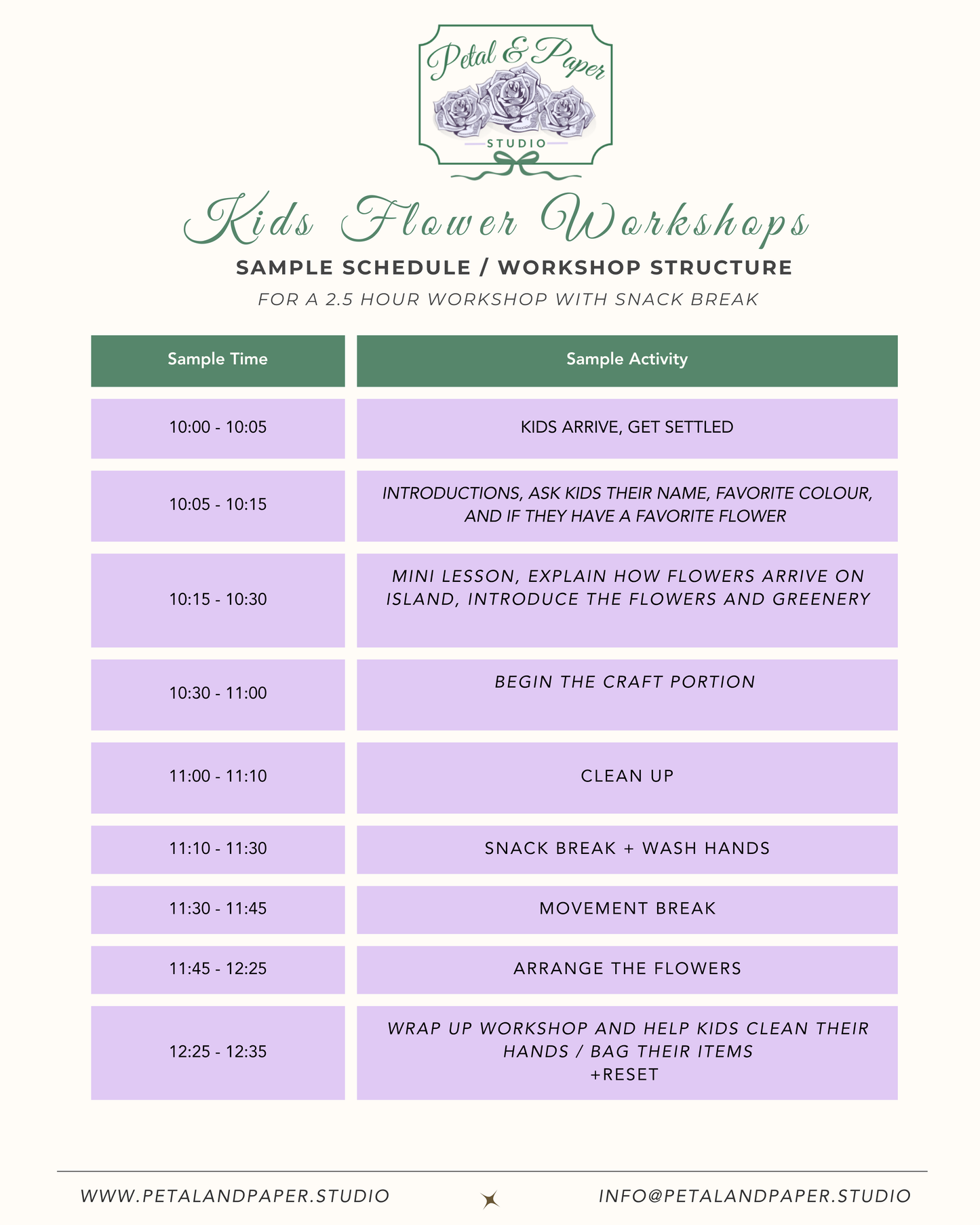 Private Kid’s Flower Workshop