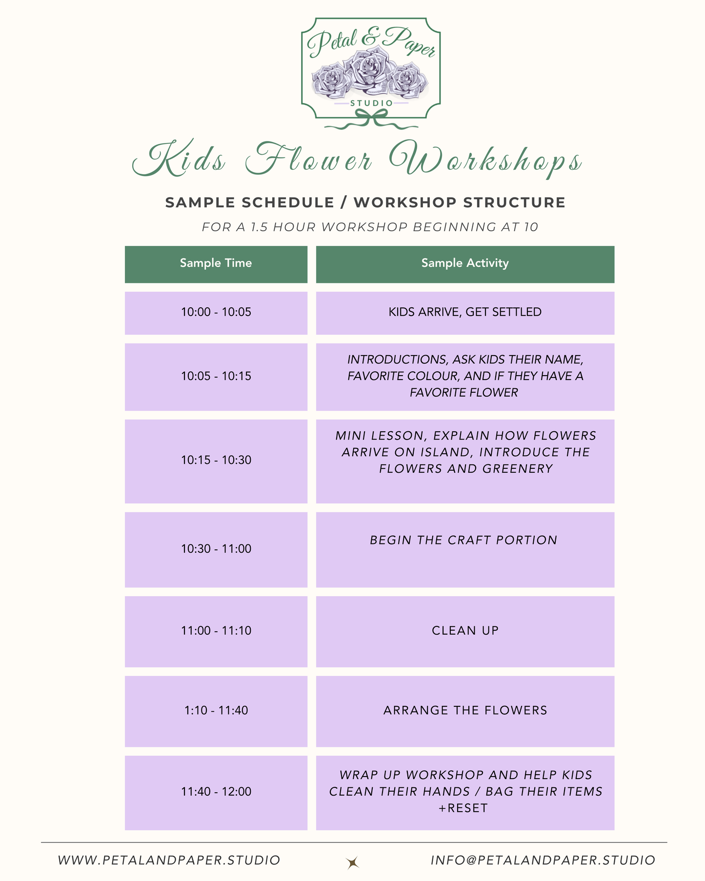 Private Kid’s Flower Workshop