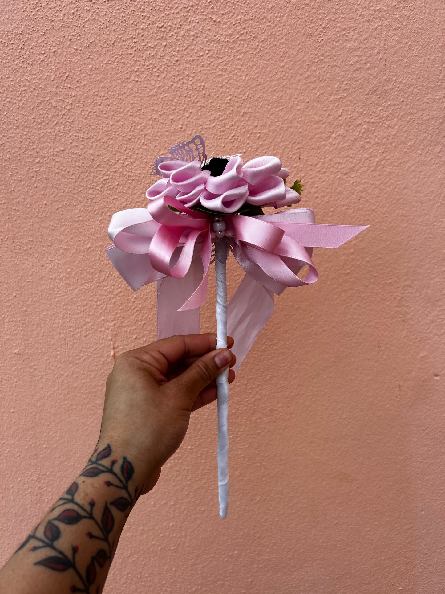 Satin Flower Fairy Wand