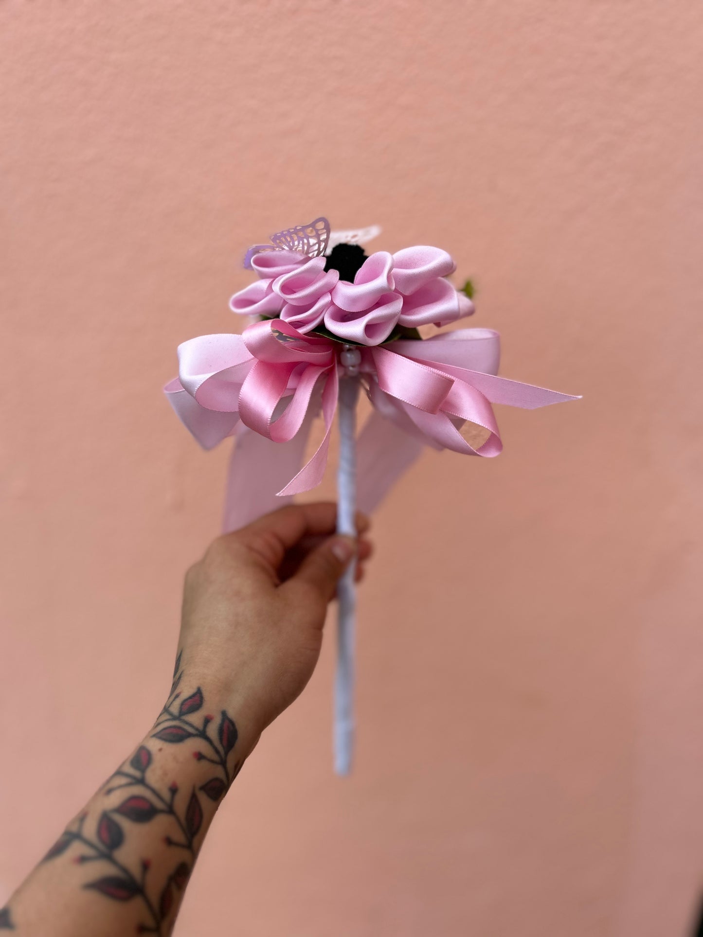 Satin Flower Fairy Wand